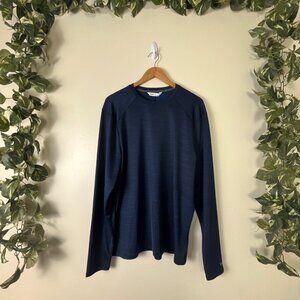 DSG Athletic Long Sleeve Scoop Neck Shirt Heathered Blue NWT Men’s Size L